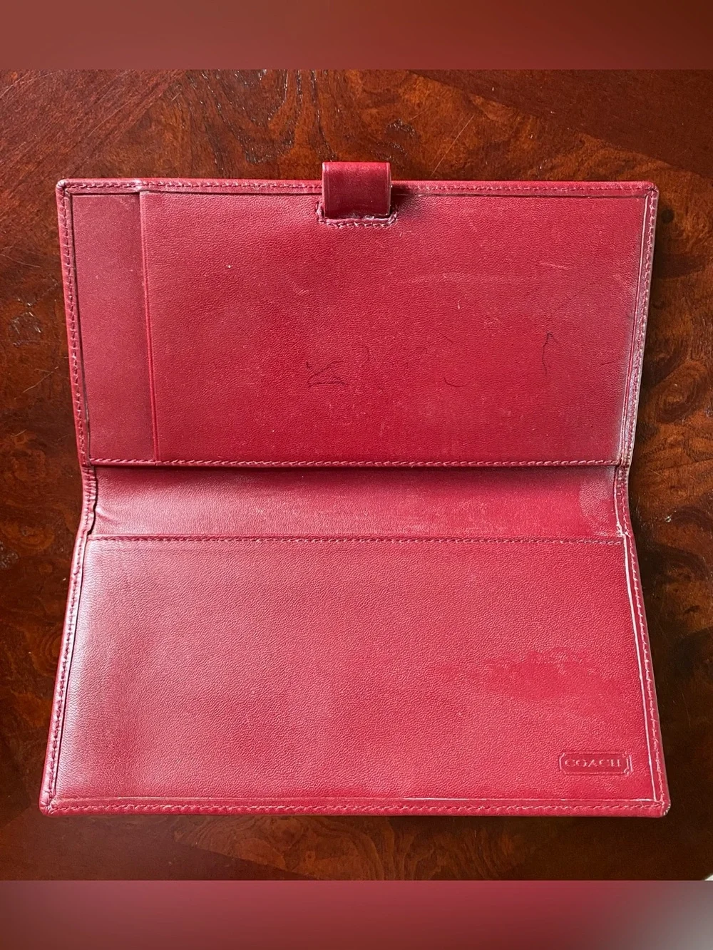 Coach Burgundy Leather Wallet Vintage with Matching Checkbook Cover